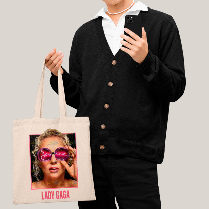 Sacola Ecobag Bolsa 38X40 Algodão Cru Lady Gaga Joanne