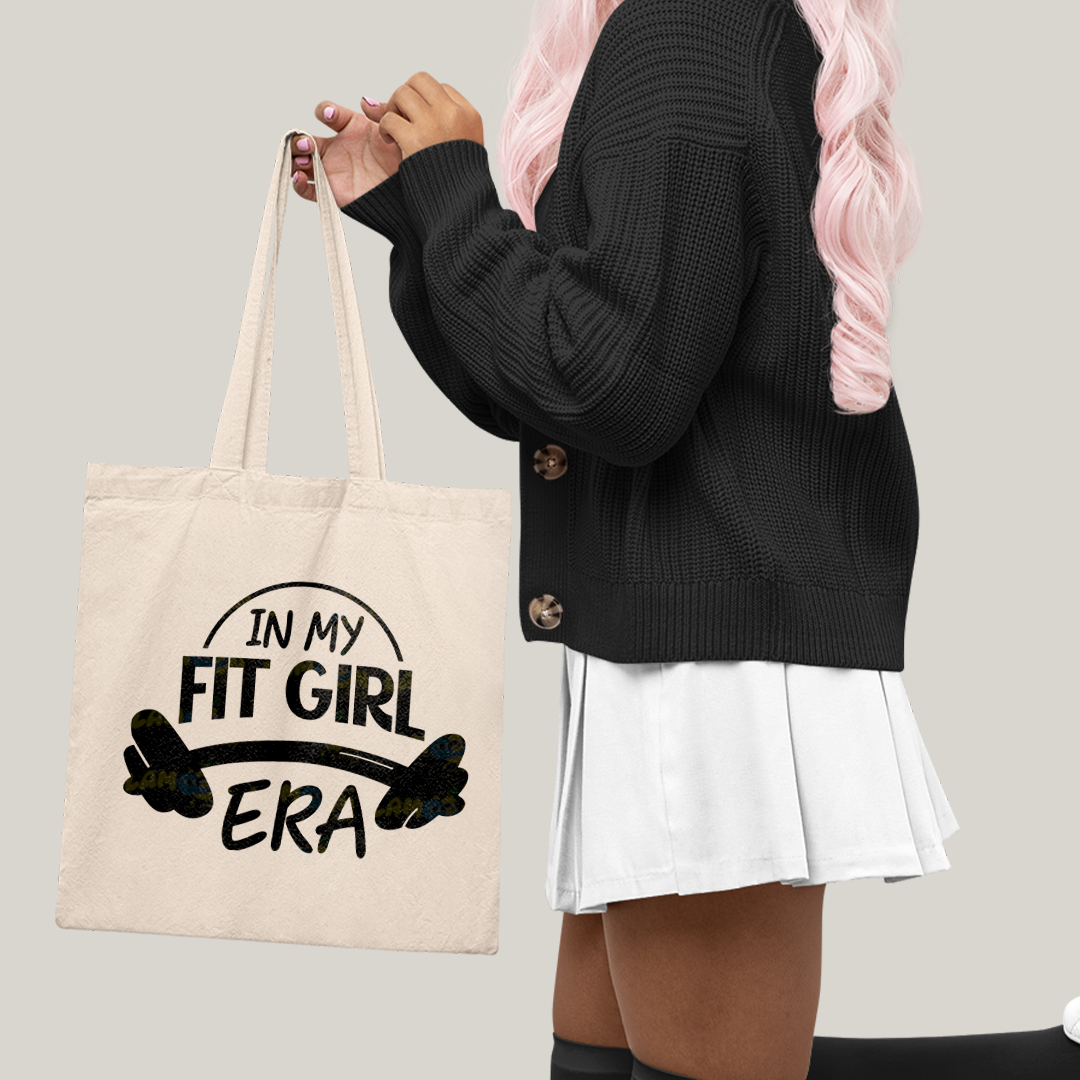 Sacola Ecobag Bolsa 38X40 Algodão Academia In My Fit Girl Era