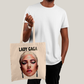 Sacola Ecobag Bolsa 38X40 Algodão Cru Lady Gaga Face