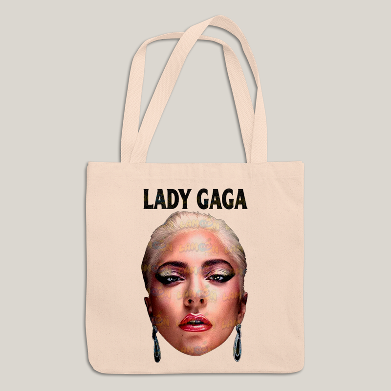 Sacola Ecobag Bolsa 38X40 Algodão Cru Lady Gaga Face