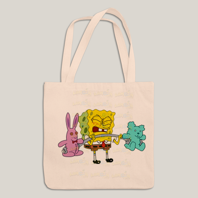 Sacola Ecobag Bolsa 38X40 Algodão Academia Muscle Bob Esponja