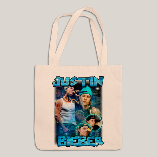 Sacola Ecobag Bolsa 38X40 Algodão Cru Graphic Justin Bieber King