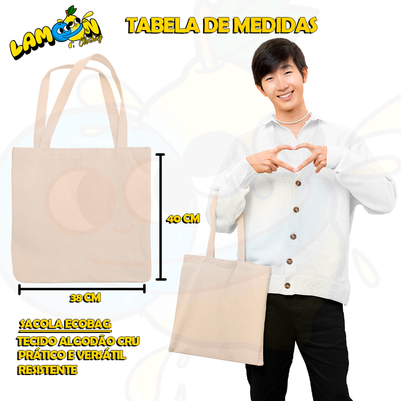 Sacola Ecobag Bolsa 38X40 Algodão Justin Bieber I Love my Boyfriend