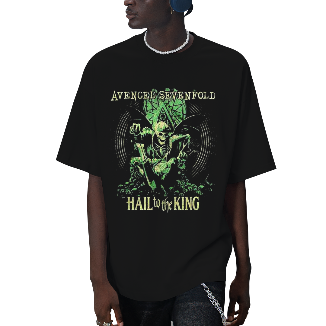 Camiseta Algodão Avenged Seven Fold Caveira Hail  the King
