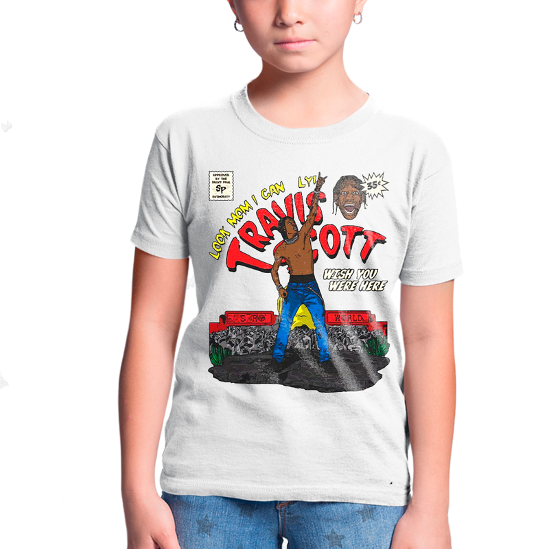 Camiseta Infantil Algodão Travis Scott Wish You Were Here