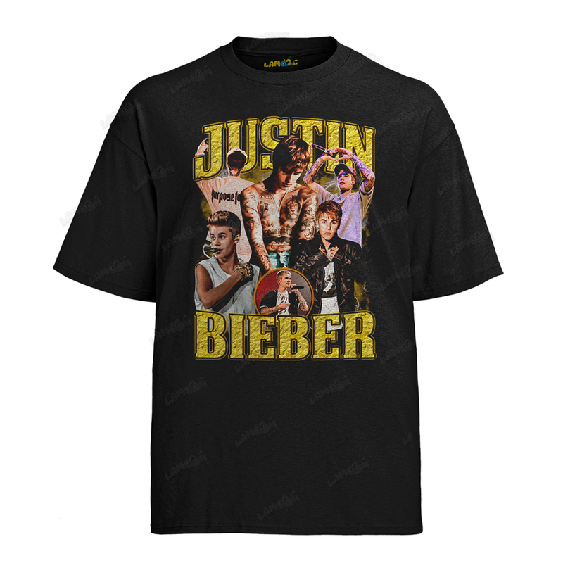 Camiseta Algodão Justin Bieber Yellow
