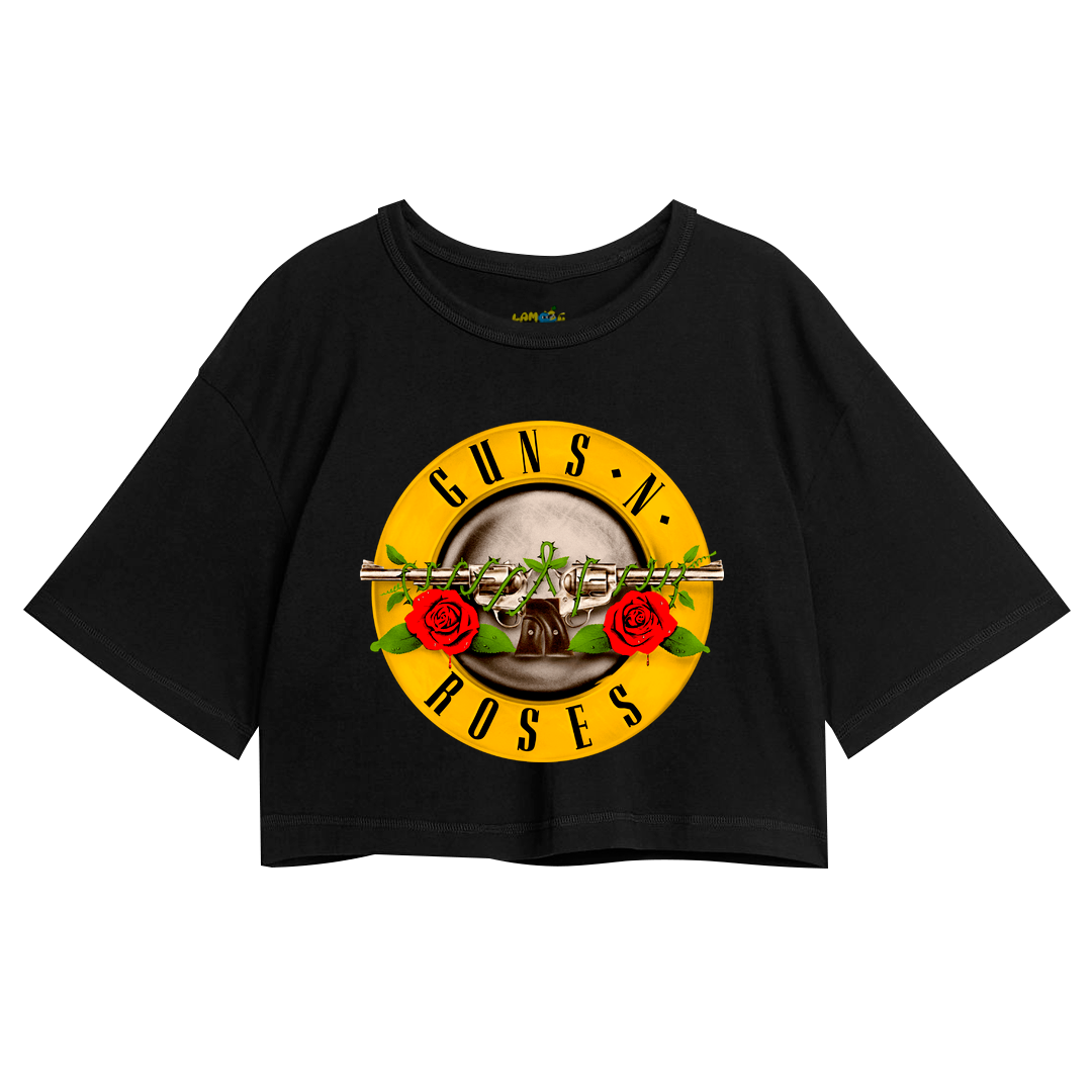 Cropped Oversized Roses Banda Logo Vintage