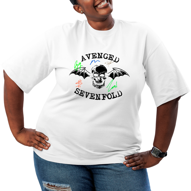 Camiseta Plus Size Avenged Seven Fold Assinaturas