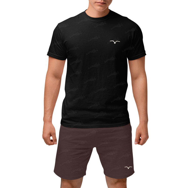 Kit Camiseta e Bermuda Moletom Passaro Minimalista PQ