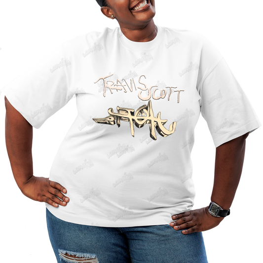 Camiseta Plus Size Algodão Travis Scott Grafite