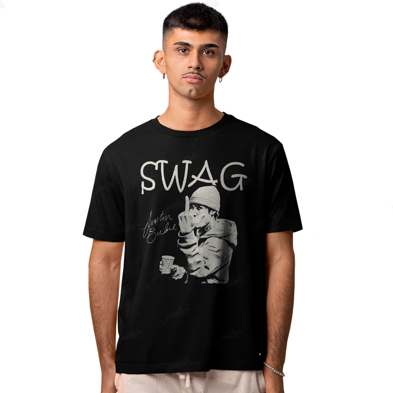 Camiseta Algodão Justin Bieber Swag Dedo do Meio