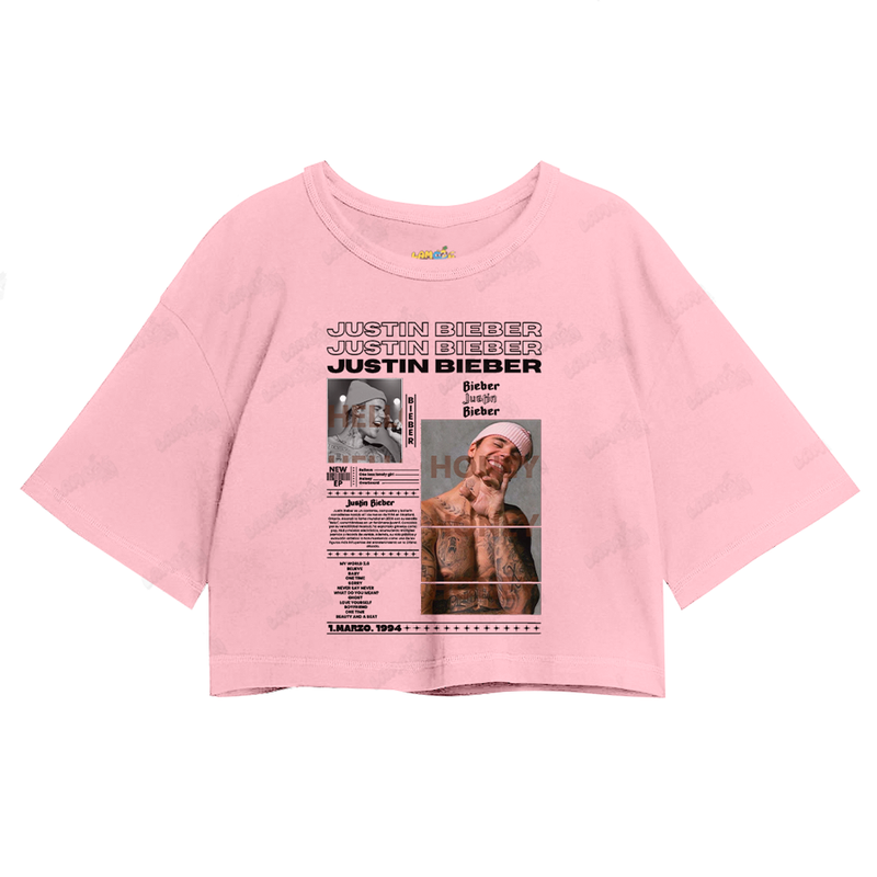 Cropped Oversized Algodão Justin Bieber New Ep