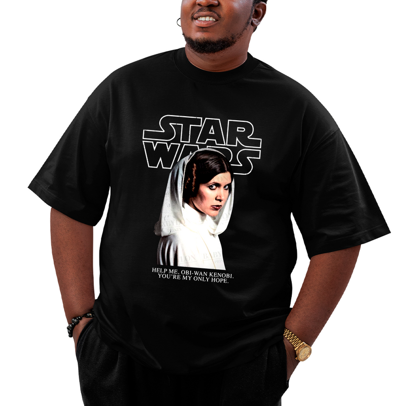 Camiseta Plus Size Princesa Leia Star Help Me