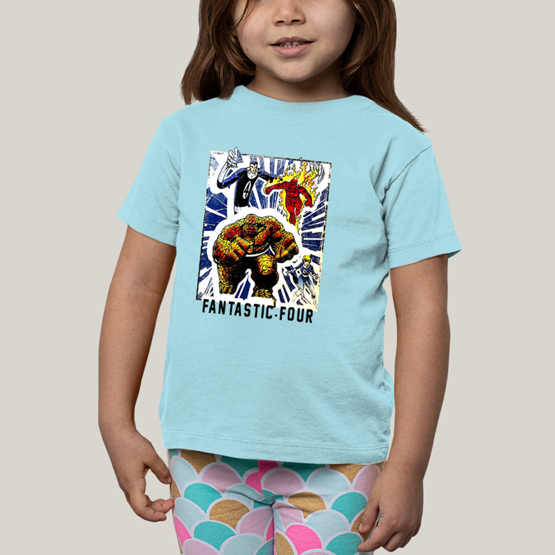 Camiseta Infantil Algodão Unissex T shirt Quarteto Fantástico Era de Prata 1