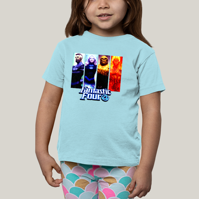 Camiseta Infantil Algodão Unissex T shirt Quarteto Fantástico Fantastic Four 4