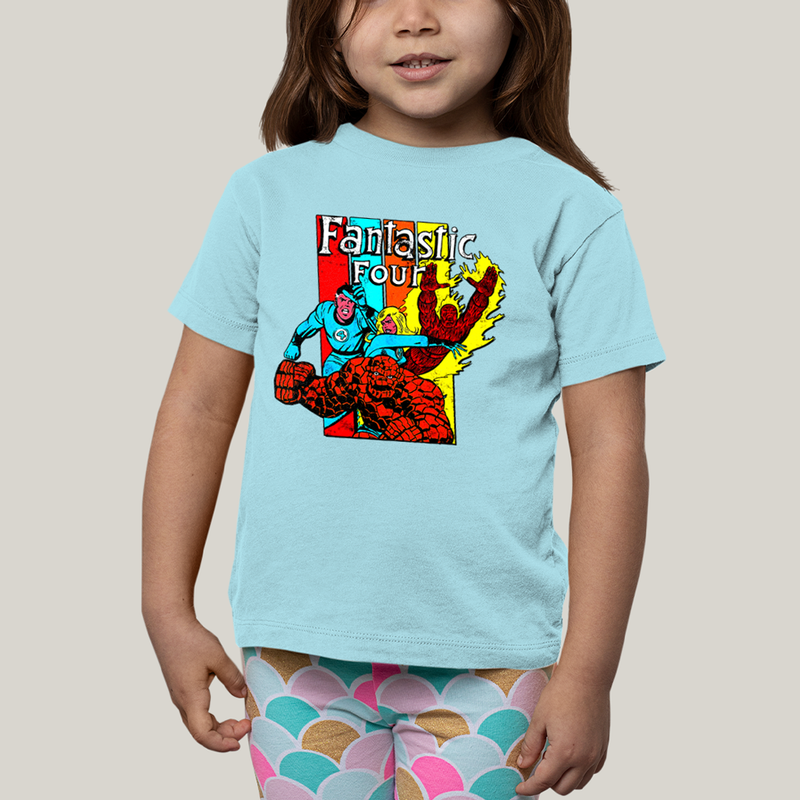 Camiseta Infantil Algodão Unissex T shirt Quarteto Fantástico Era de Prata 2