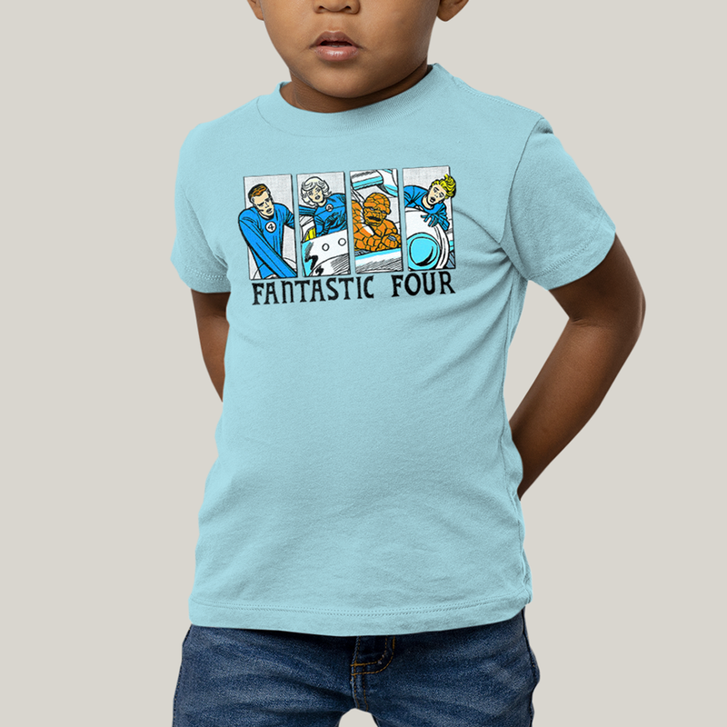 Camiseta Infantil Algodão Unissex T shirt Quarteto Fantástico Era de Prata