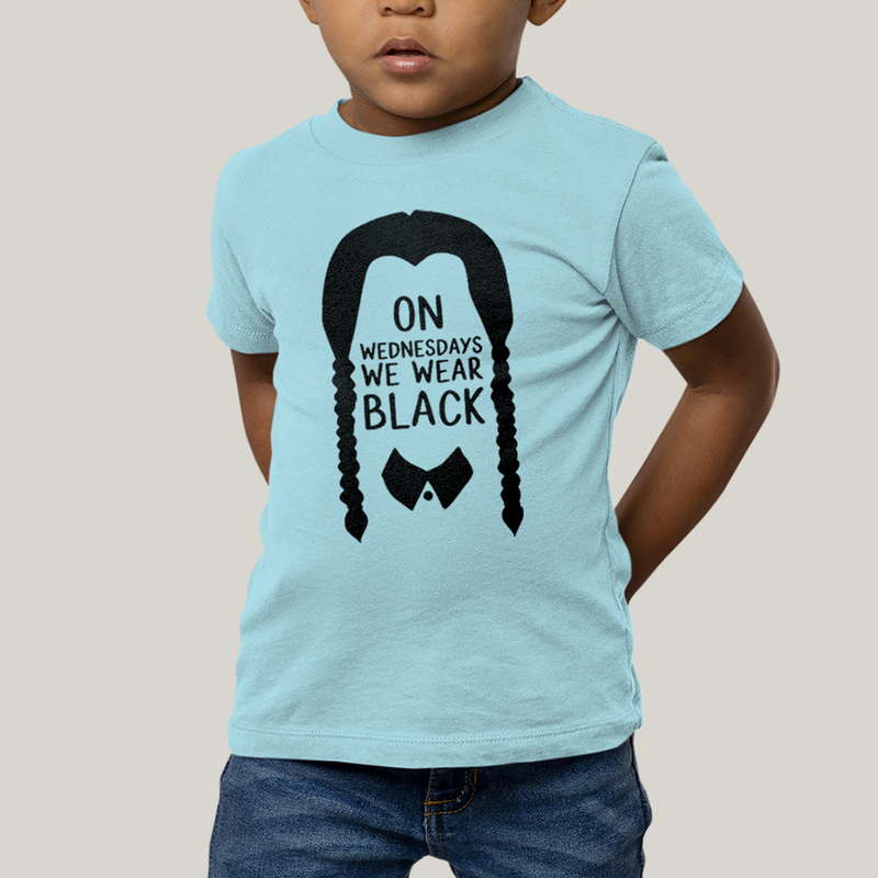 Camiseta Infantil Algodão Unissex T shirt Wandinha Na Quarta Feira Usamos Preto