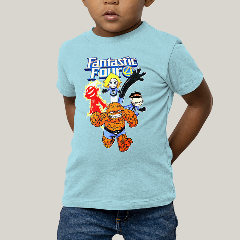 Camiseta Infantil Algodão Unissex T shirt Quarteto Fantástico Infantil