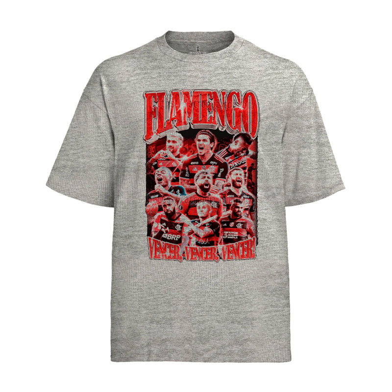 Camiseta Algodão Unissex Tshirt Flamengo Vencer, Vencer e Vencer!