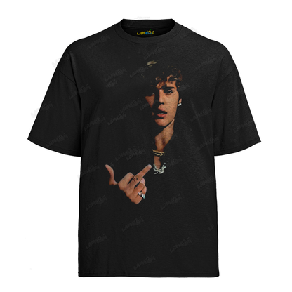 Camiseta Algodão Justin Bieber Dedo do Meio