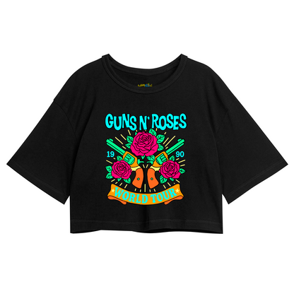 Cropped Oversized Roses Banda World Tour 1990
