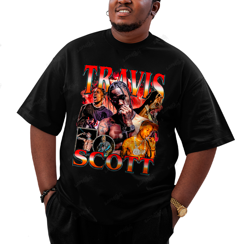 Camiseta Plus Size Algodão Travis Scott Red