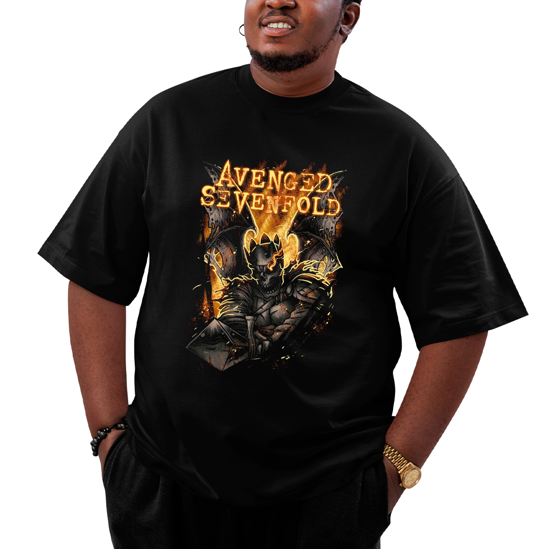 Camiseta Plus Size Avenged Seven Fold Caveira Espada