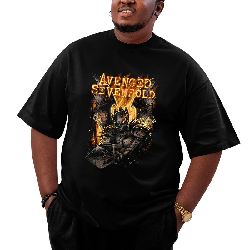 Camiseta Plus Size Avenged Seven Fold Caveira Espada