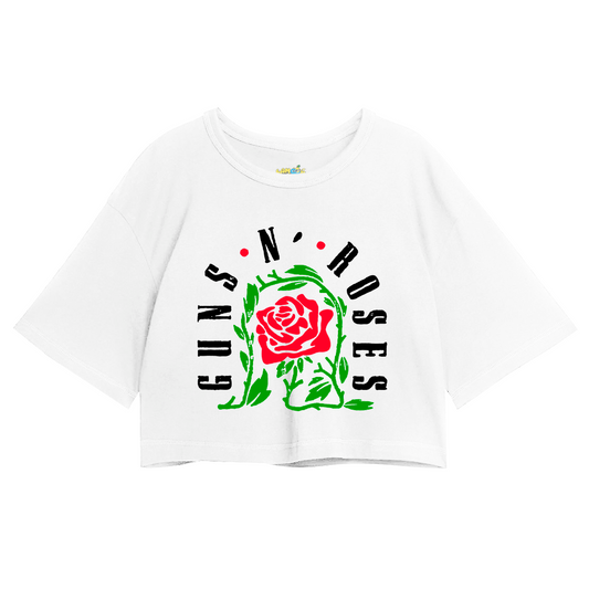 Cropped Oversized Roses Banda Flor