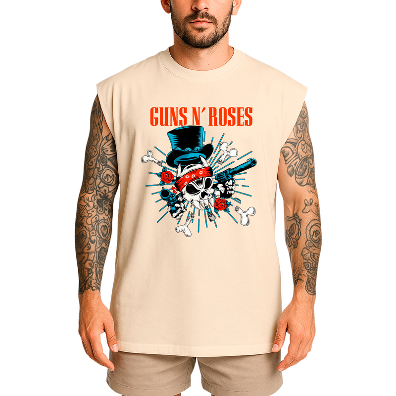 Regata Oversized Roses Banda Caveira Gun