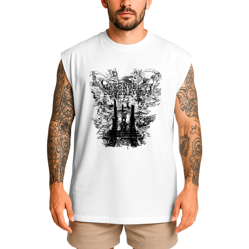 Regata Oversized Avenged Seven Fold Caveira Trono