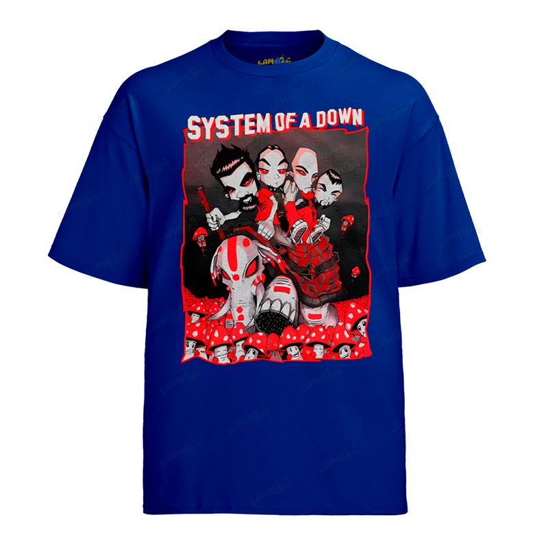 Camiseta Algodão System of Down Cartoon 1