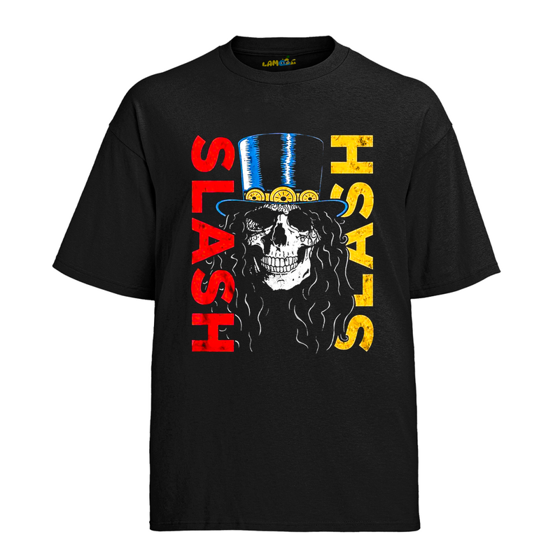 Camiseta Algodão Roses Banda Slash Caveira