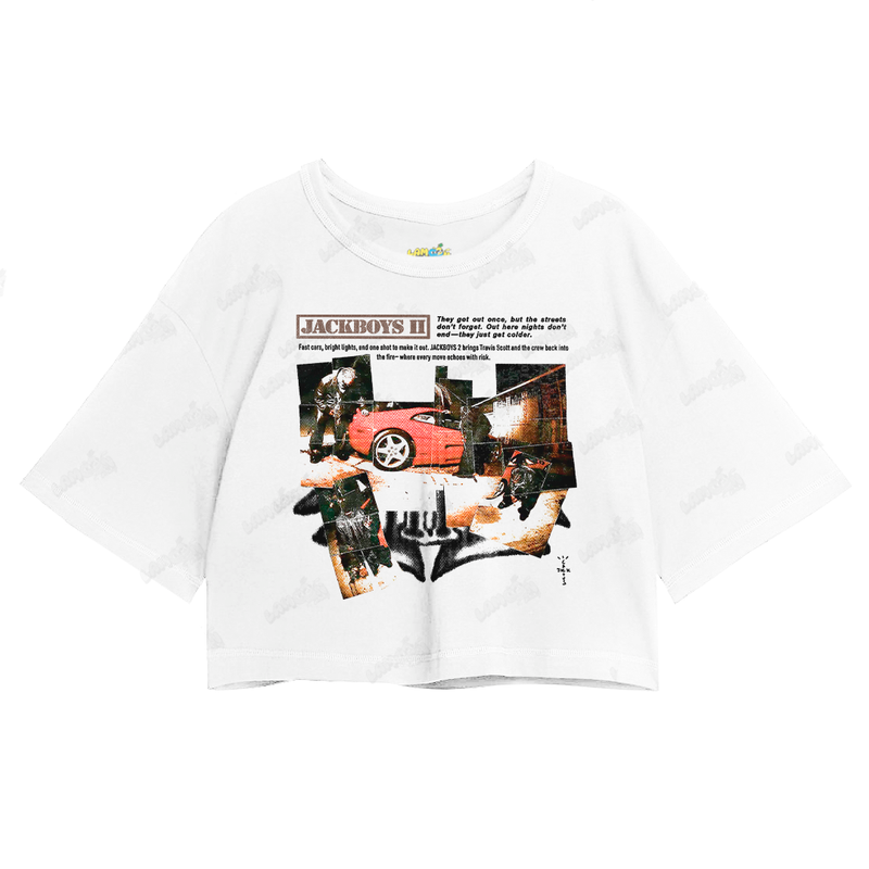 Cropped Oversized Algodão T shirt Travis Scott Jack Boys II