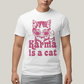 Camiseta Algodão Unissex T shirt Karma Is a Cat Pink