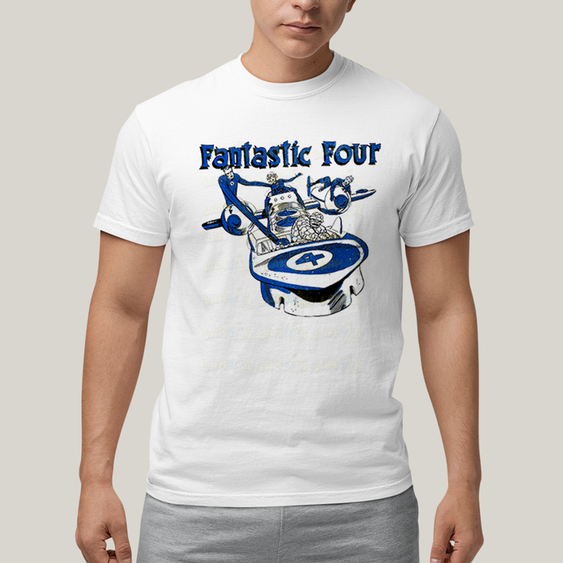 Camiseta Algodão Unissex T shirt Quarteto Fantástico Nave