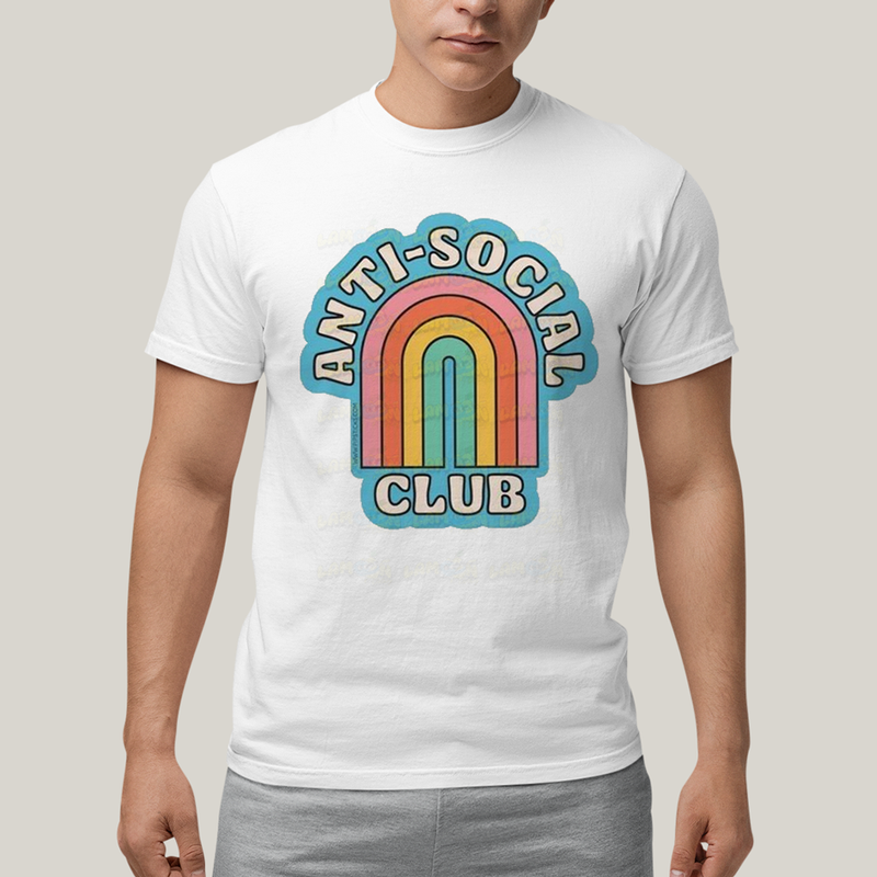 Camiseta Algodão Unissex T shirt Anti Social Club Arco Iris
