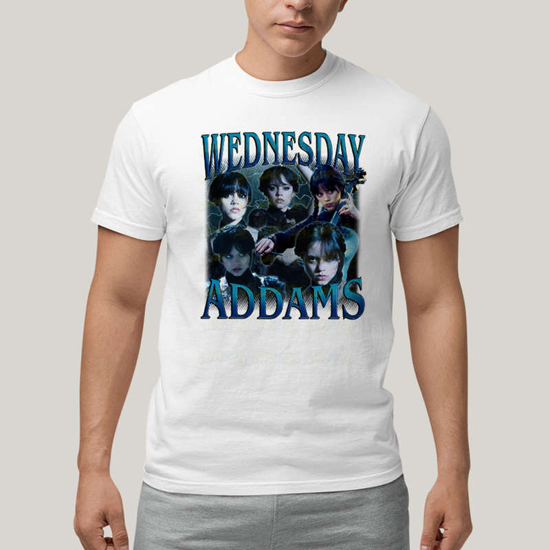 Camiseta Algodão Unissex T shirt Wandinha Wednesday Adams