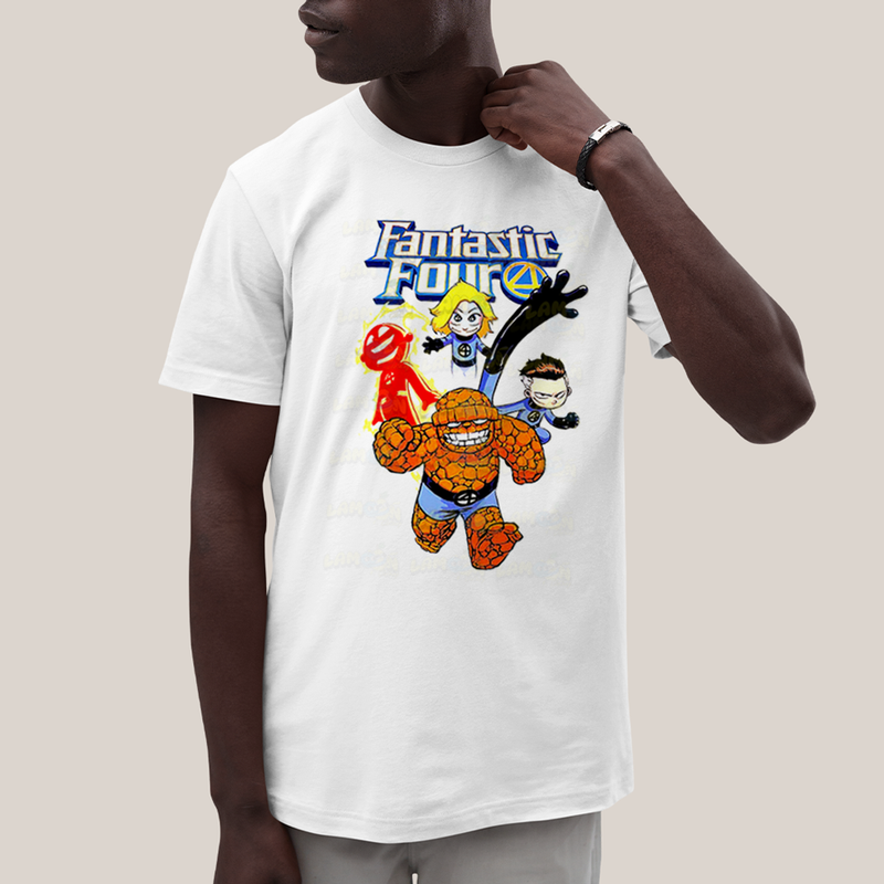 Camiseta Algodão Unissex T shirt Quarteto Fantástico Infantil
