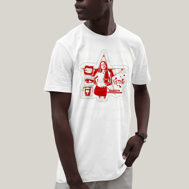 Camiseta Algodão Unissex T shirt Olivia Rodrigo Guts Star