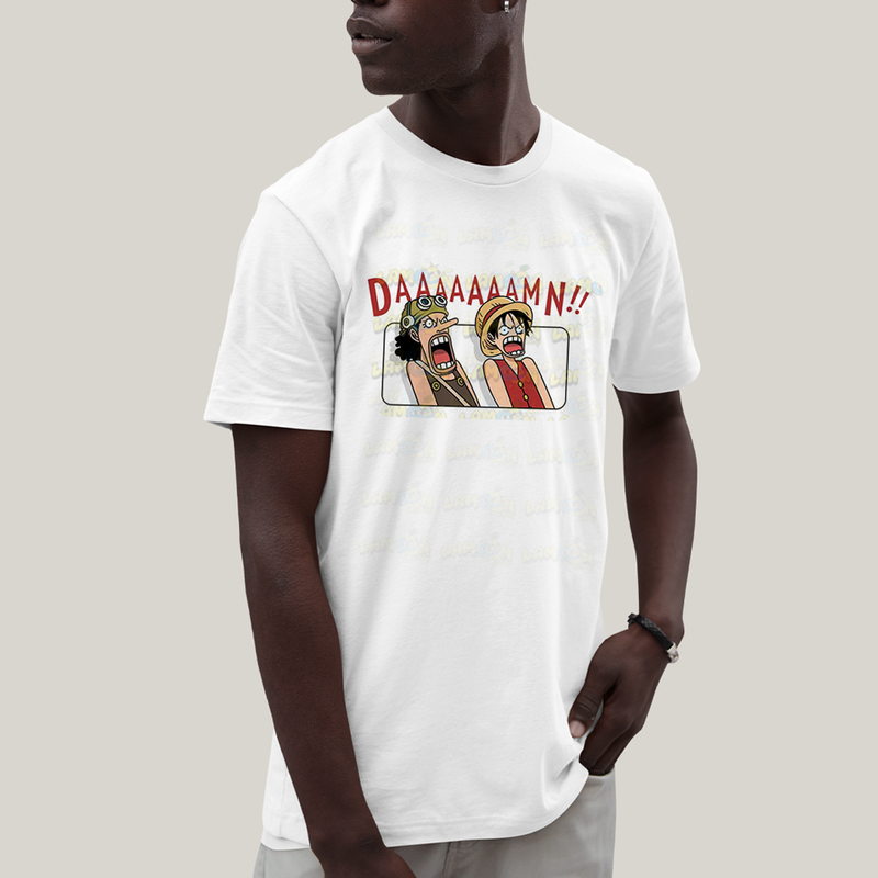 Camiseta Algodão Unissex T shirt Luffy One Piece Anime Damn