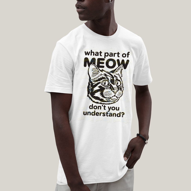 Camiseta Algodão Unissex T shirt Gato Que Parte do Miado Você Não Entendeu