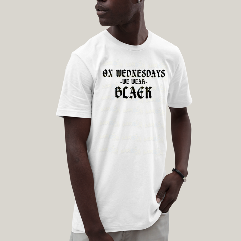 Camiseta Algodão Unissex T shirt Wandinha Na Quarta Feira Usamos Preto 1