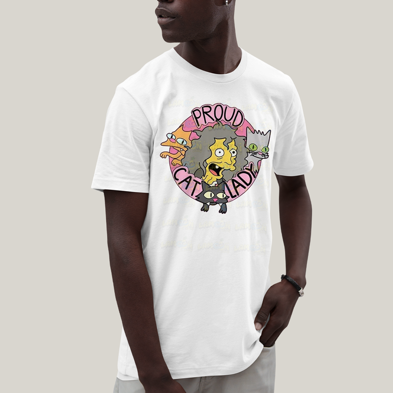 Camiseta Algodão Unissex T shirt Simpsons Proud Cat Lady