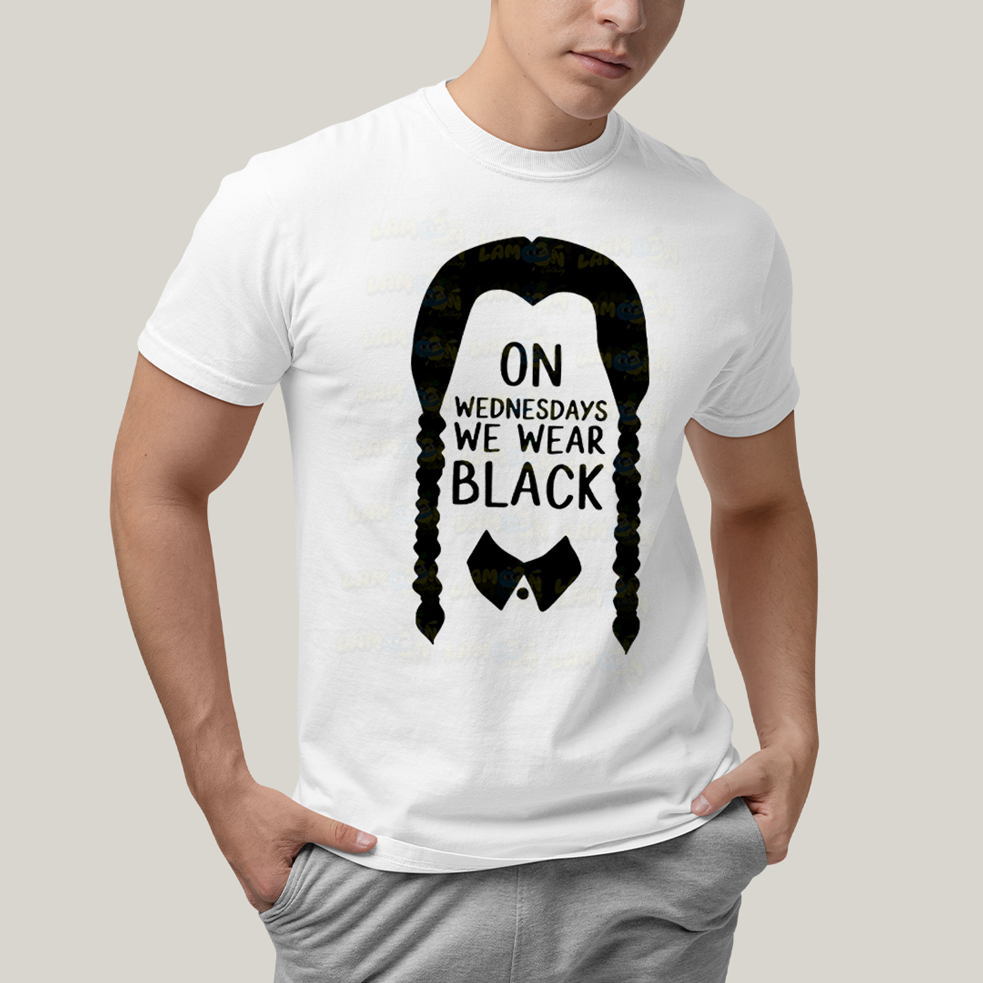 Camiseta Algodão Unissex T shirt Wandinha Na Quarta Feira Usamos Preto
