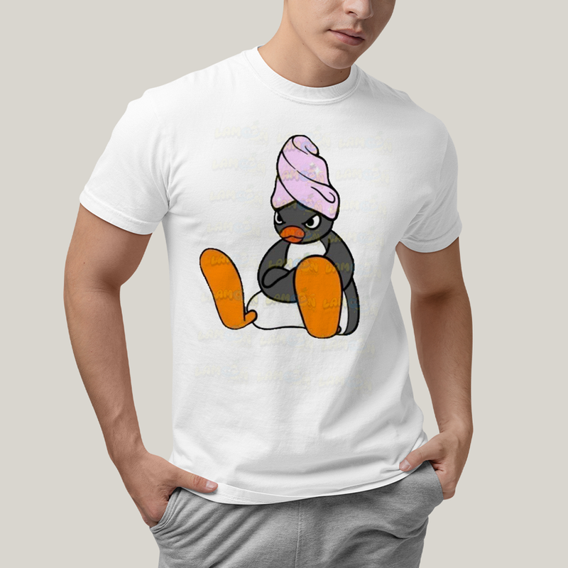 Camiseta Algodão Unissex T shirt Pinguim Bravo