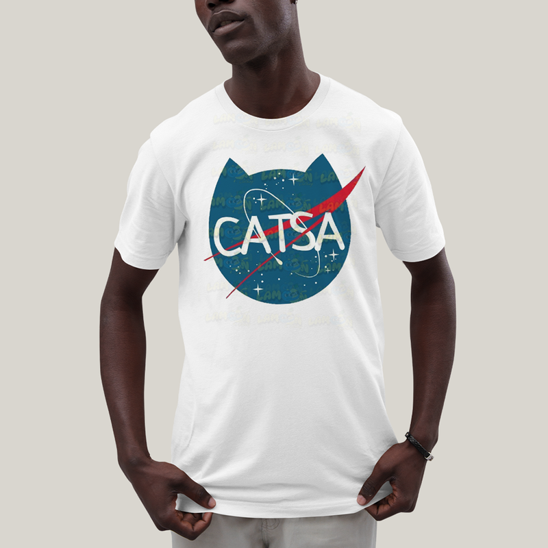 Camiseta Algodão Unissex T shirt Gato Nasa Catsa
