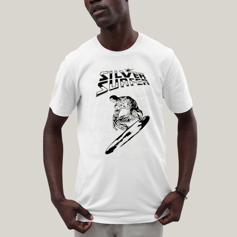 Camiseta Algodão Unissex T shirt Quarteto Fantástico O Surfista Prateado 1