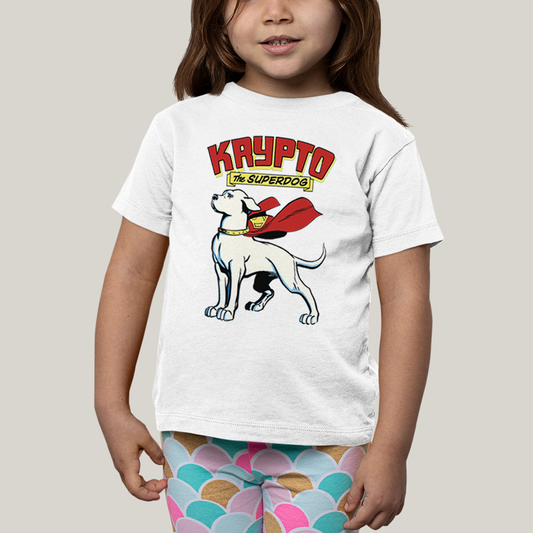 Camiseta Infantil Algodão Unissex T shirt Superman Krypto The Superdog